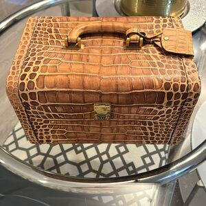 Dooney & Bourke croco collection carryall cosmetic travel kit.